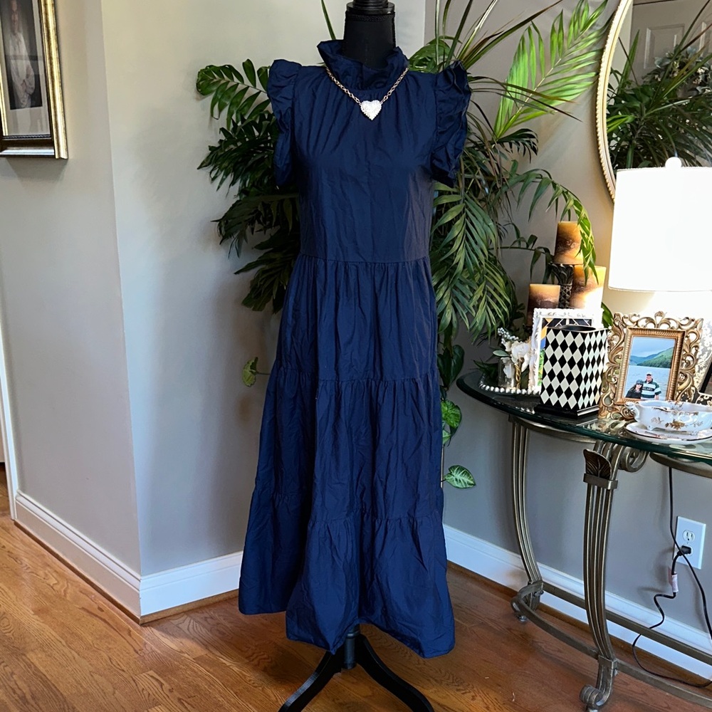 Made in Italy Chic Midnight Blue Maxi Dress one of a kind💙